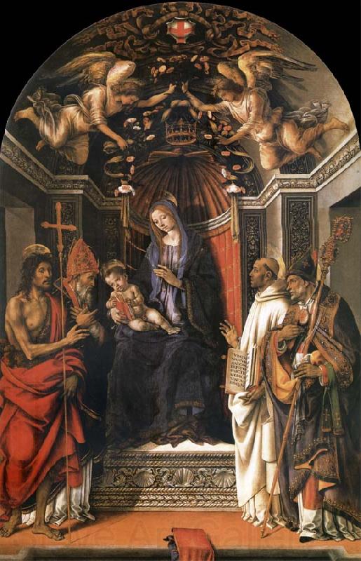 Fra Filippo Lippi The Madonna and the Nno enthroned with the holy juan the Baptist, Victor Bernardo and Zenobio